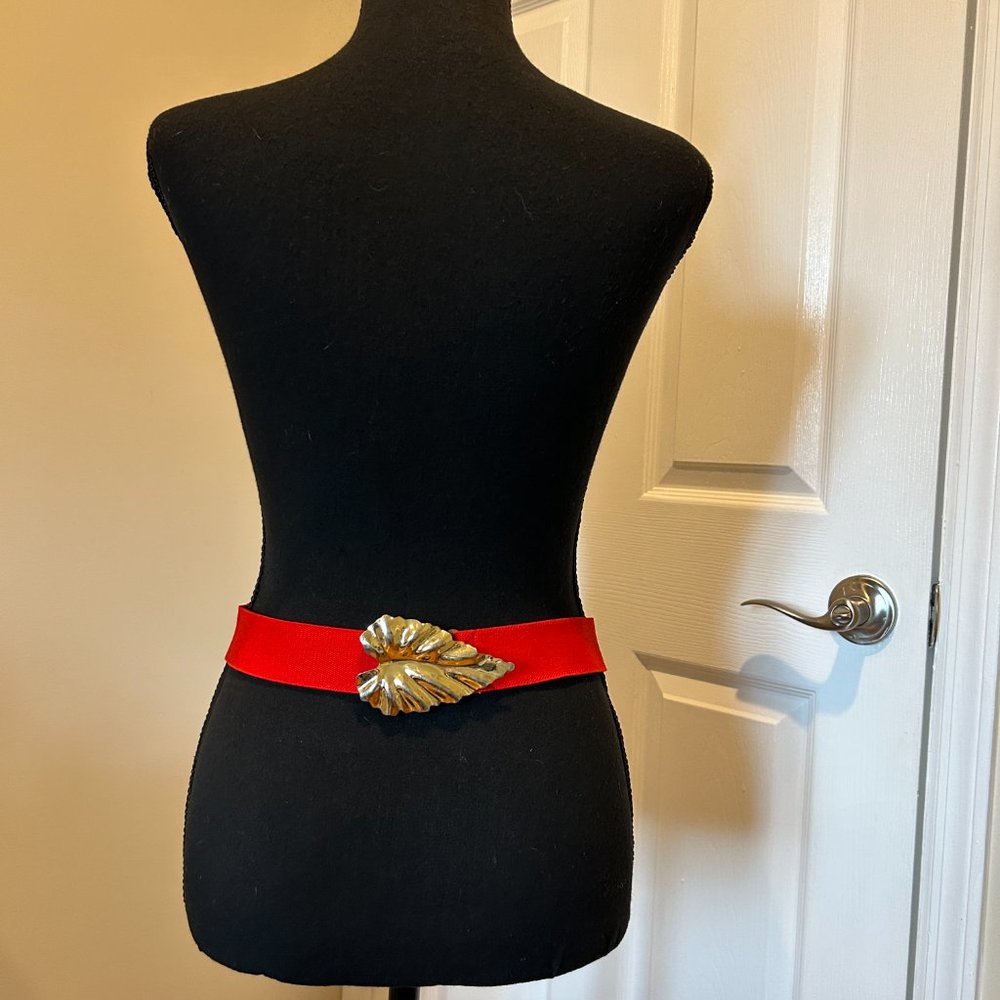 Gold Leaf Red Belt - Vintage 1980's - Picture 4 of 10